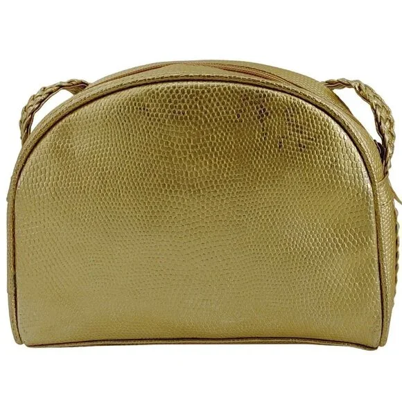 TIANNI Vintage Gold Metallic and Linen Cameral Bag Crossbody Y2K Good Condition - Picture 3 of 9